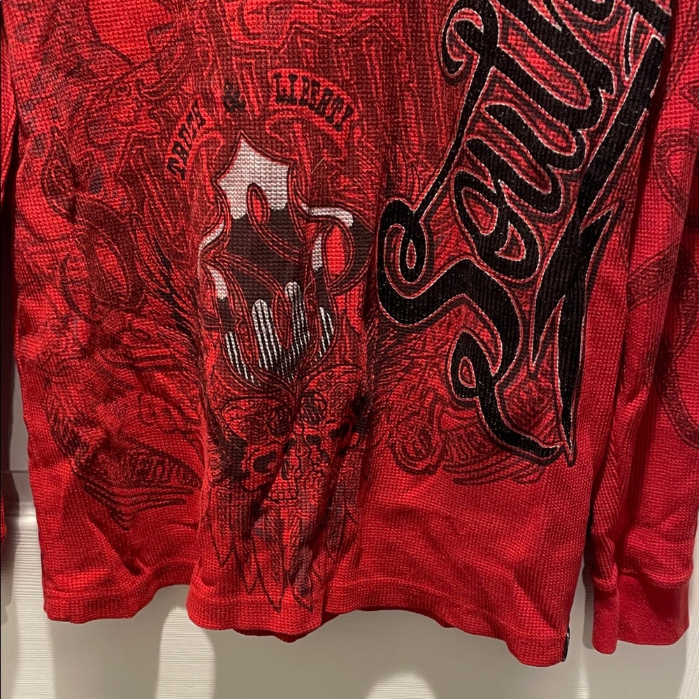 South Pole Y2K Men's Bold Red Long Sleeve Tee - Picture 6 of 8